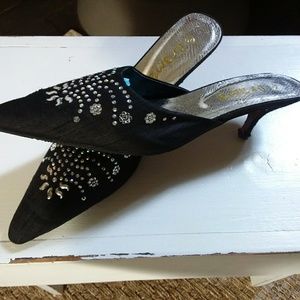 Drama Rhinestone Evening Dress Slides Shoes